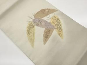 金彩笹に丸文・亀甲模様刺繍名古屋帯